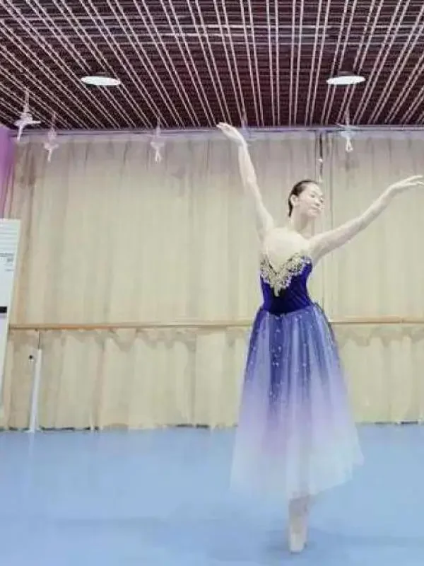 Professional Long Ballet Tutu Dress Gradient Blue Ballerina Adult Kids Ballet Costumes Party Dance Women Ballet Dress Girls