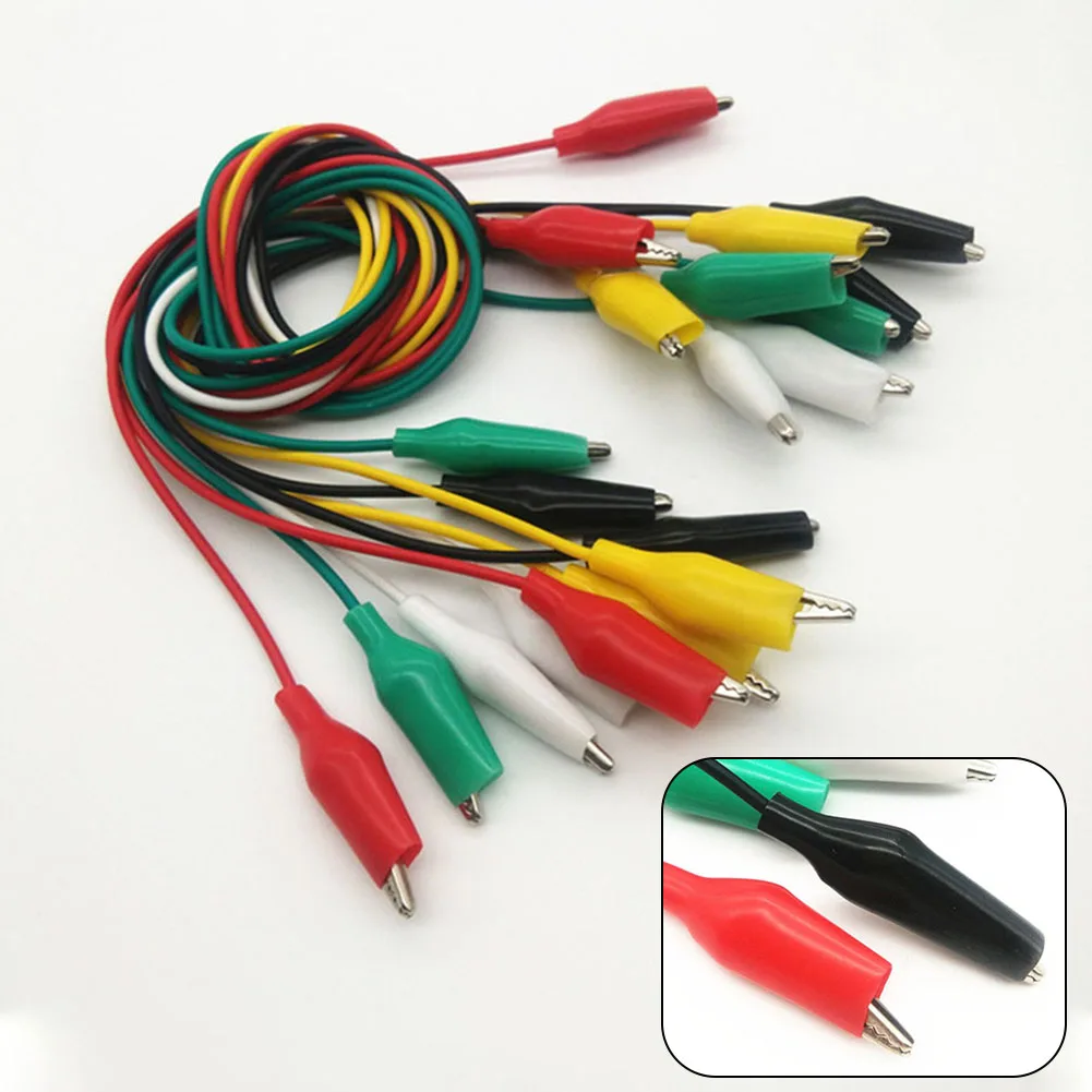 10pcs Double-ended For Alligator Clip Cable For Alligator Crocodile Clips Test S Electrical Clamp Insulated