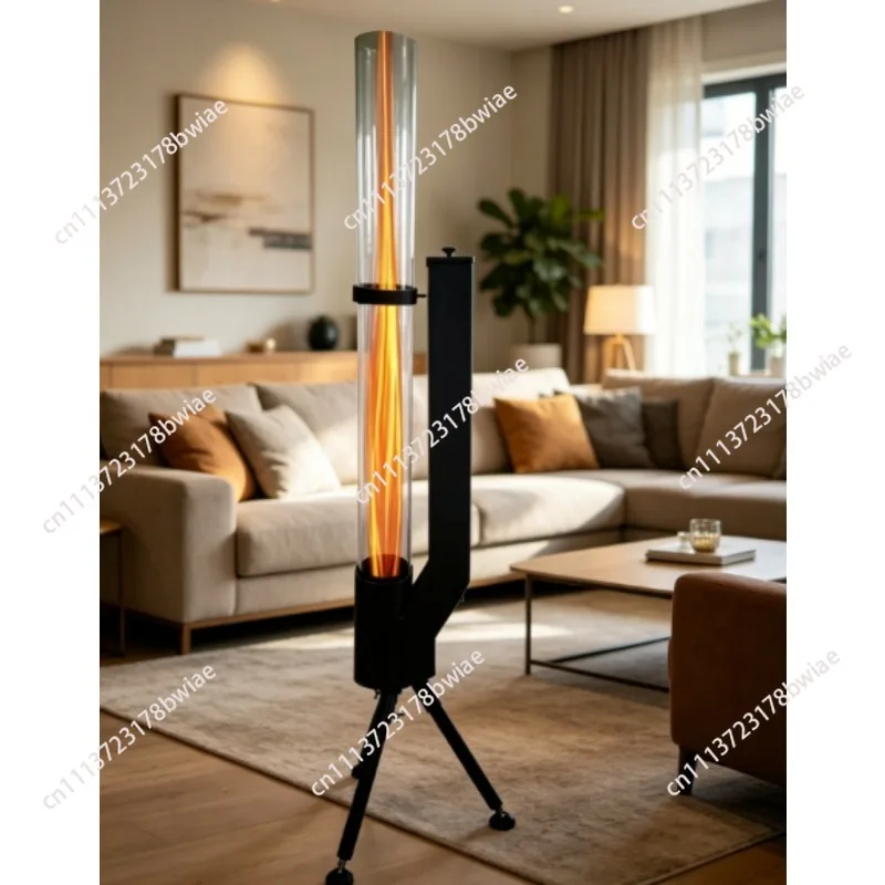 Outdoor camping vertical rocket stove, patio heating rocket furnace, portable winter pellet heater