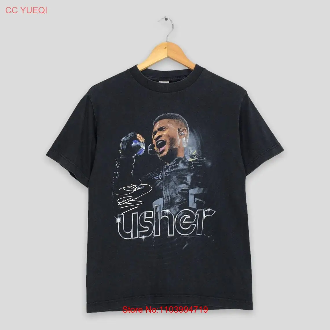 Usher American R&B Rapper Singer T Shirt Black Short Sleeve Unisex All Size