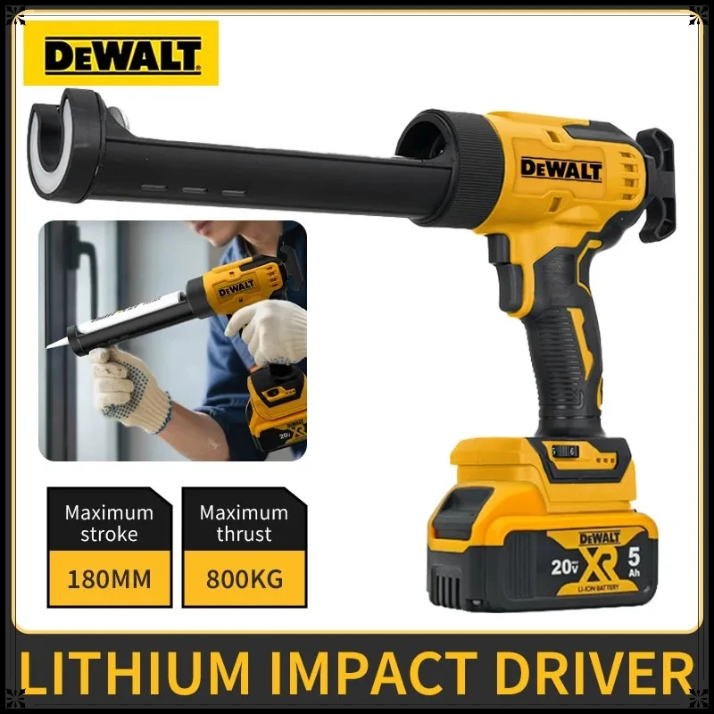 

DeWalt 20V Cordless Electric Caulking Gun 6-Speed for Doors Windows Glass Sealant Adhesive Glue Gun with LED Light Tool