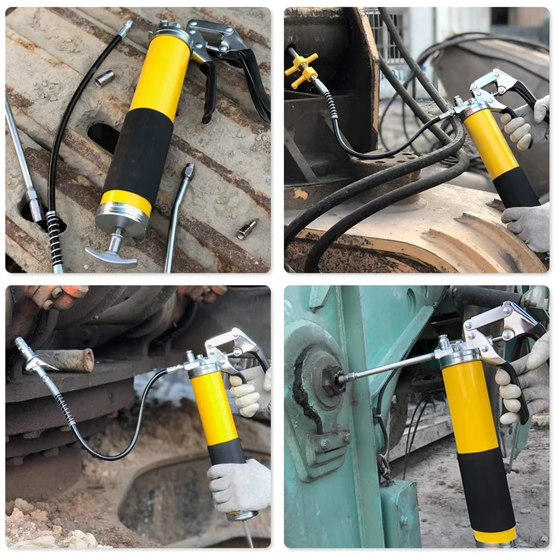 

A03Q-8000 PSI Heavy Handheld Grease Filling With 18 Inch Flexible Hose