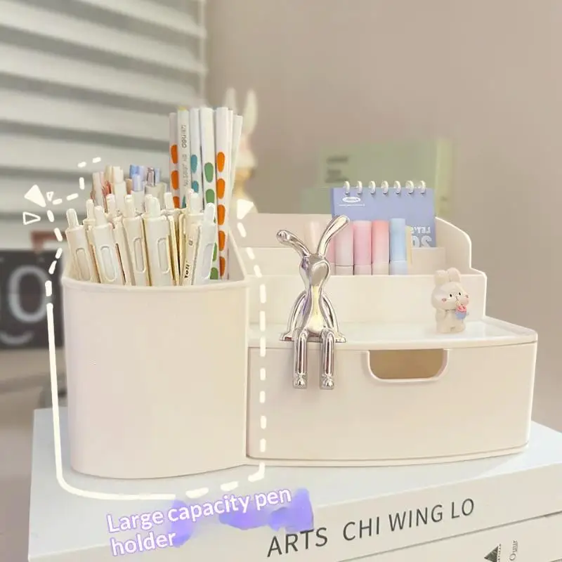 Drawer Equipped Desk Stationery Organizer Multi Compartment Heavy Duty for Students Home Office Stationery Storage
