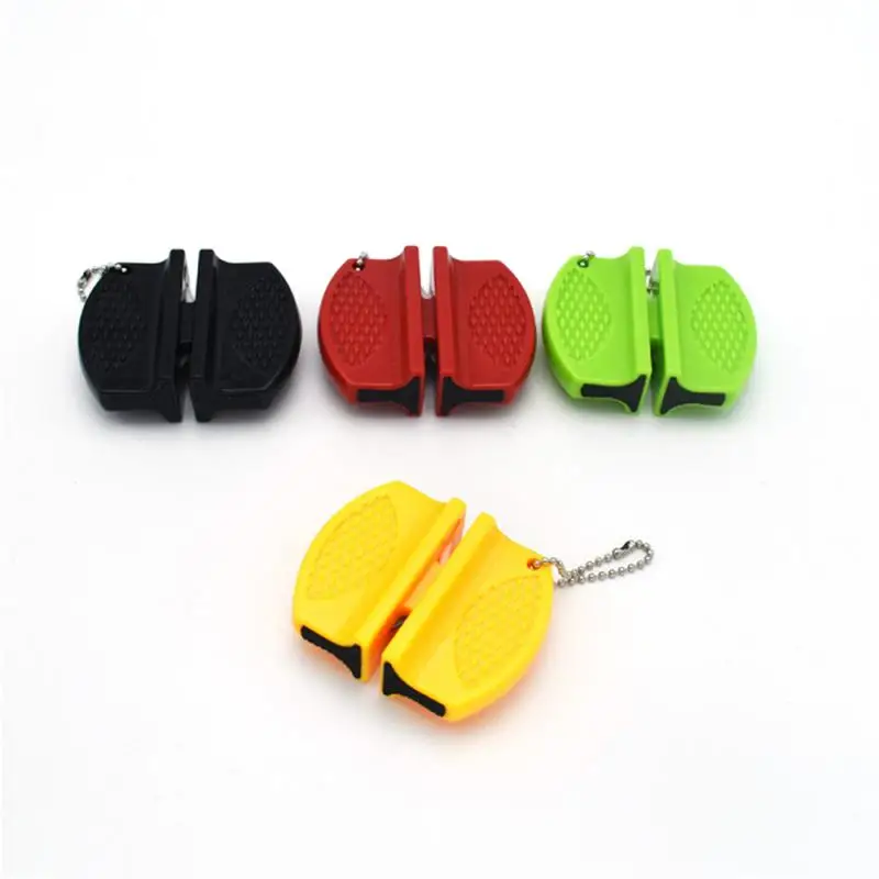 Portable Knife Sharpener Pocket Ceramic Sharpen Tool Scissor Sharpen Gears Fish Hook Sharpener Outdoor Multi-Functional Tools