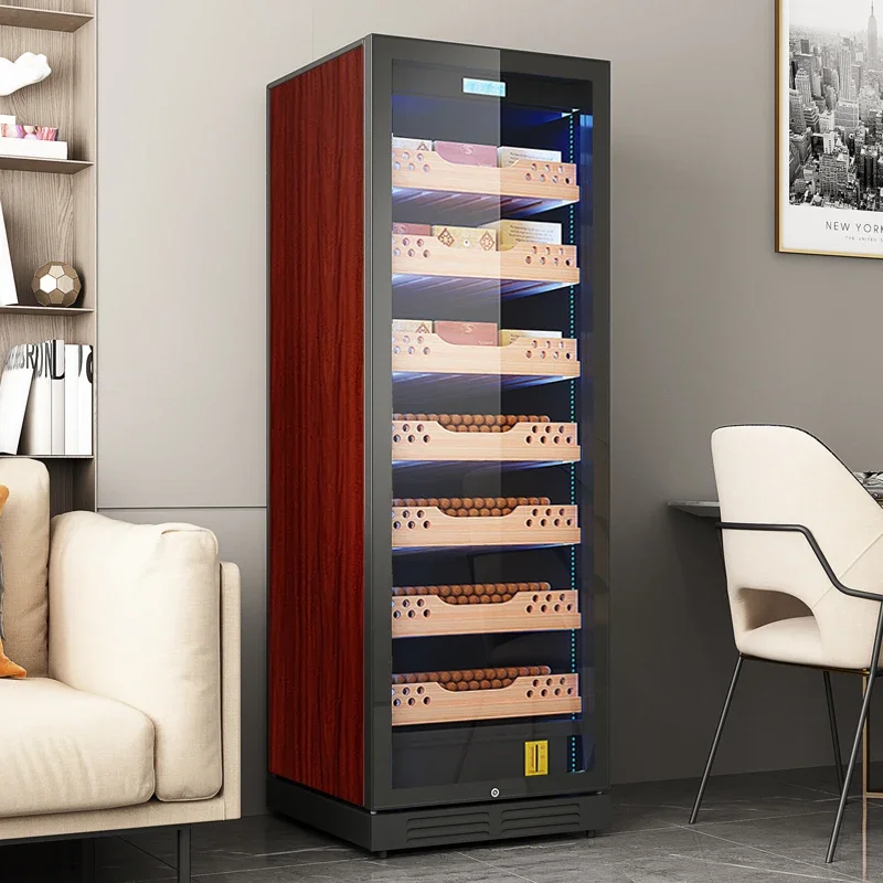 

Four seasons frequency conversion cigar cabinet cedar wood moisturizing negative ion purification refrigerated wine cabinet