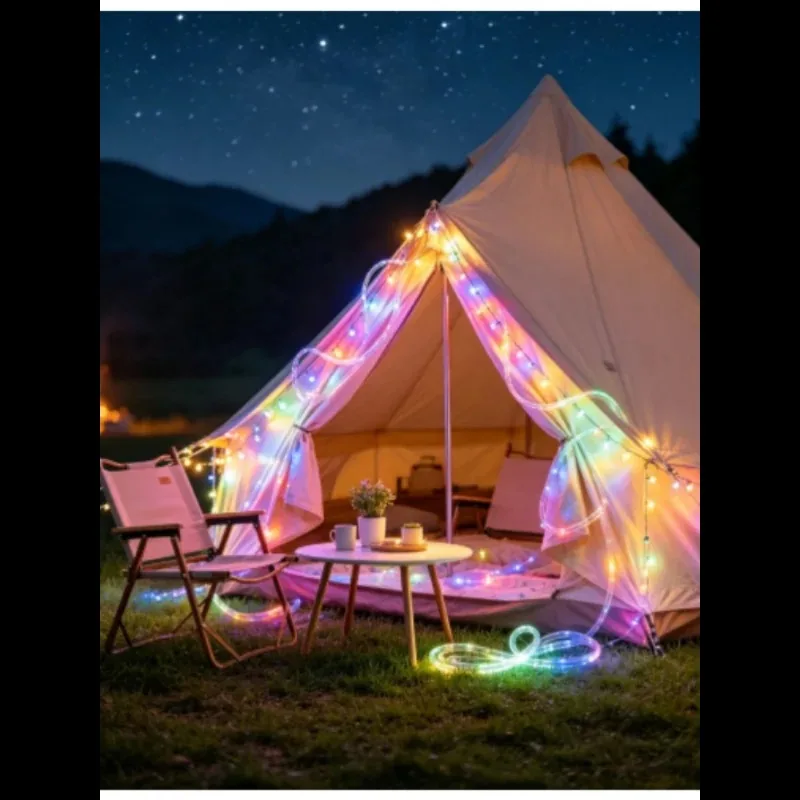 Solar LED Fairy Rope Lights, Waterproof 8 Mode Outdoor String Lights for Yard Garden Christmas Party Decor