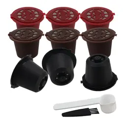 4 Pieces Reusable Coffee Capsules Cup With Spoon Brush Coffee Filter For Nespresso Coffeeware