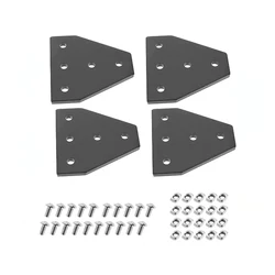 4PC L T Shape Outside Joining Plate 60x60x4mm 5-Hole Joint Bracket Compatible with 2020 Series V-Slot Aluminum Extrusion Profile