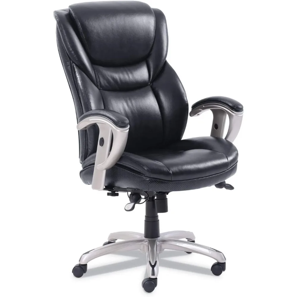

Emerson Executive Task Chair by Pedic, Supports 300 Lb Capacity, Adjustable Seat Height from 19" to 22", Black Upholstery with S