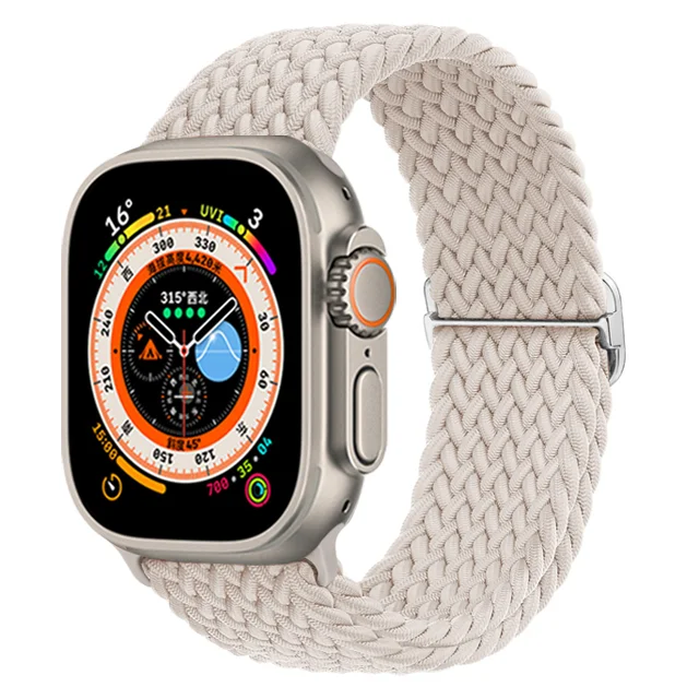 Nylon Strap For Apple watch Ultra band 49mm 44mm 45mm 40mm 41mm Braided solo loop bracelet correa iwatch Series 9 8 7 6 5 3 2 SE