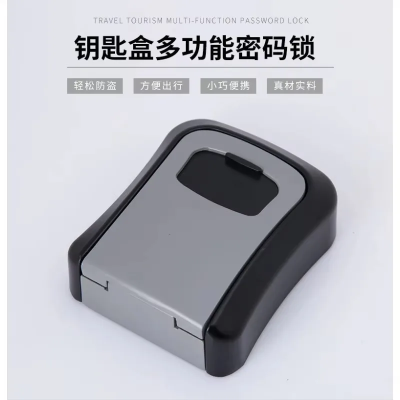 Wall Mount Key Lock Box 4 Digit Password Code Security Lock No Key for Home Office Key Safe Secret Storage Box Organizer