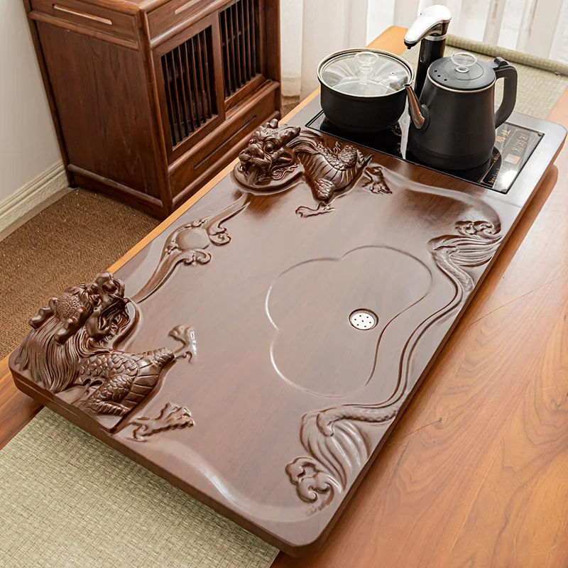 

Table Wood Plates For Food Tea Tray Decorative Serving Rectangle Storage Tableware Tea Tray Long Hospitality Bandejas Teaware