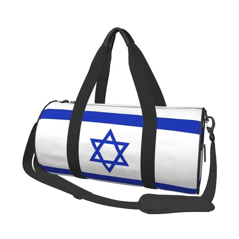 Flag of Israel Print Round Travel Duffel Bag Weekender Overnight Bags Portable Waterproof Luggage Tote Bag for Yoga Gym Sports