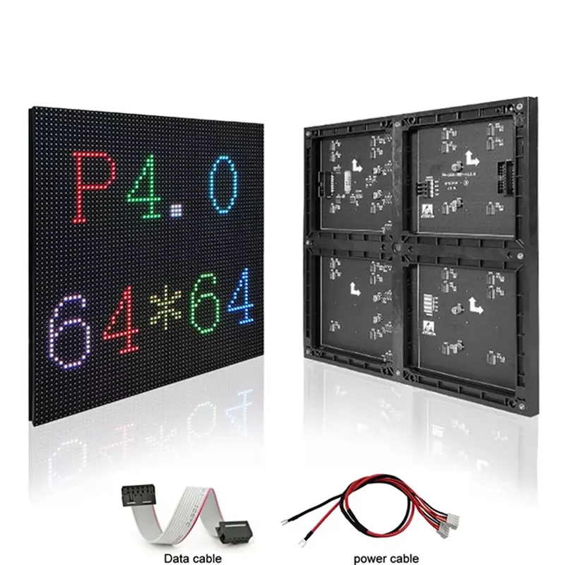 Módulo de pantalla LED a todo Color para interiores, P4, 256x256mm, SMD2121, luz de 64x64 píxeles, RGB, 3 en 1, Panel de pantalla de matriz LED,