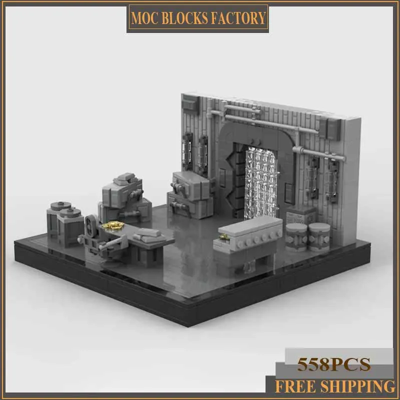 

Модель звездного фильма Moc, строительные кирпичи, возврат мандаловой техники, модульные блоки, подарки, рождественские игрушки, наборы «сделай сам», сборка