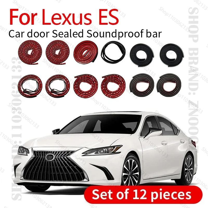

For Lexus ES GSV60 Car Door Seal Strip Rubber Double Layer Sealing Protector Soundproof Strip Dustproof Seal Strip 12PCS Set