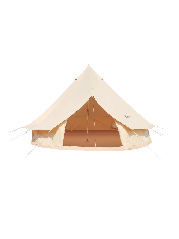 SucceBuy Canvas Bell Tent 4 Seasons 3 m Yurt Tent Canvas Tent for Camping with Stove Breathable