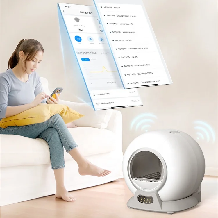 

Automatic Smart Cat Toilet Tray Self Cleaning Intelligent App Control Cat Box