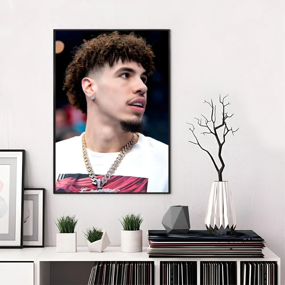 1PC Lamelo Ball Poster autoadesivo Art adesivo di carta impermeabile Coffee House Bar Room Wall Decor