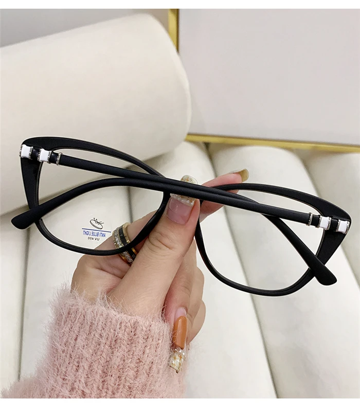 2026 Neue Blaulichtfilternde Cat-Eye-Korrekturbrille mit Zylinder aus TR90 – Trendige Myopie-Brille für Damen 0 -0,5 -0,75 bis -6,0 – Detail 8