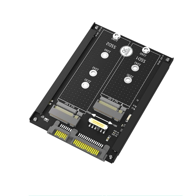 

2 M.2 Key M Key SSD to 2.5" Sata3.0 with Frame Bracket Retain mSATA SSD as 7mm 2.5" Drop shipping