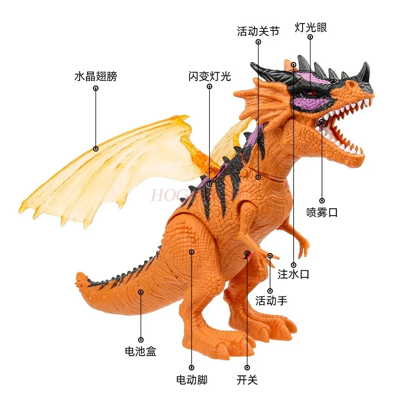 Dinosaurio eléctrico de control remoto para niños, juguete de simulación que puede correr, se puede llamar Tiranosaurio Rex ligero con spray, modelo animal