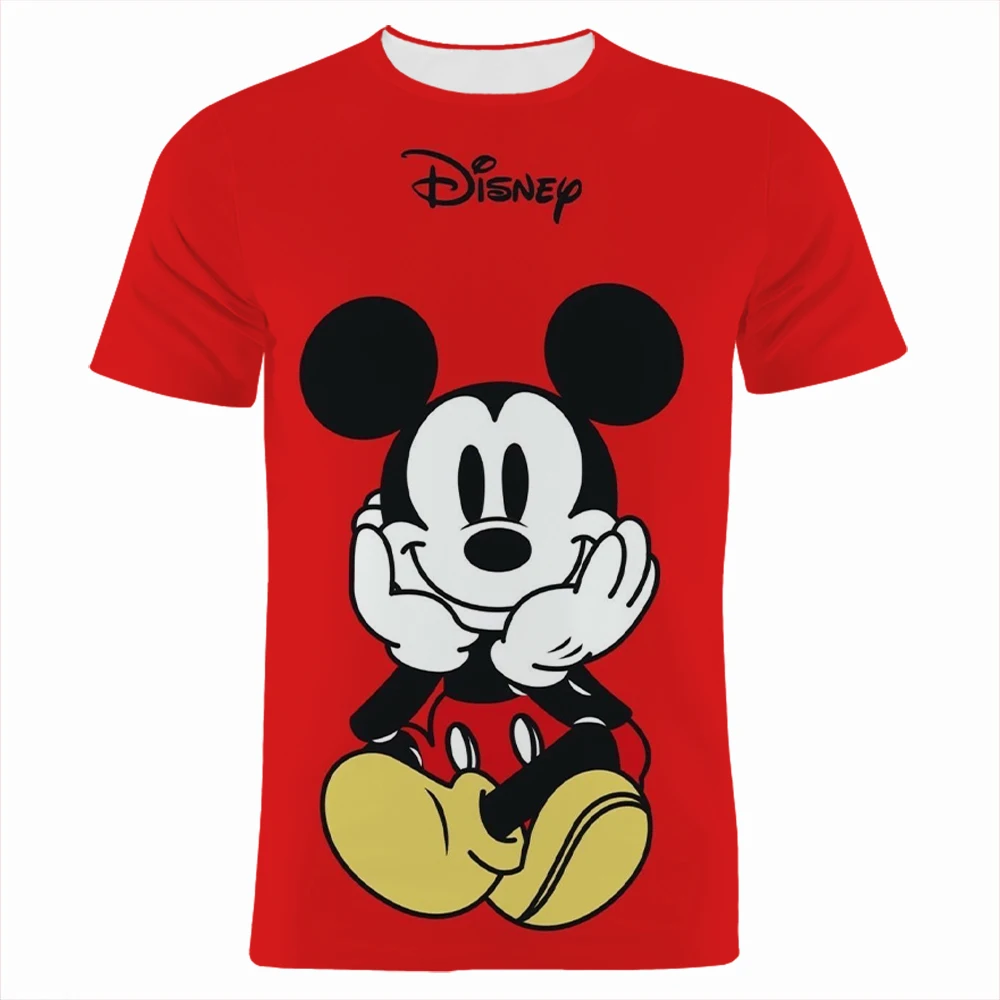 

Round Neck T-shirt men's Summer Disney Mickey Mouse Cartoon Animation 3D Printing men's short-sleeved Street Trend T-shirt