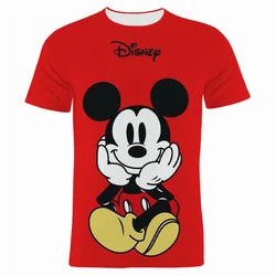 Round Neck T-shirt men's Summer Disney Mickey Mouse Cartoon Animation 3D Printing men's short-sleeved Street Trend T-shirt