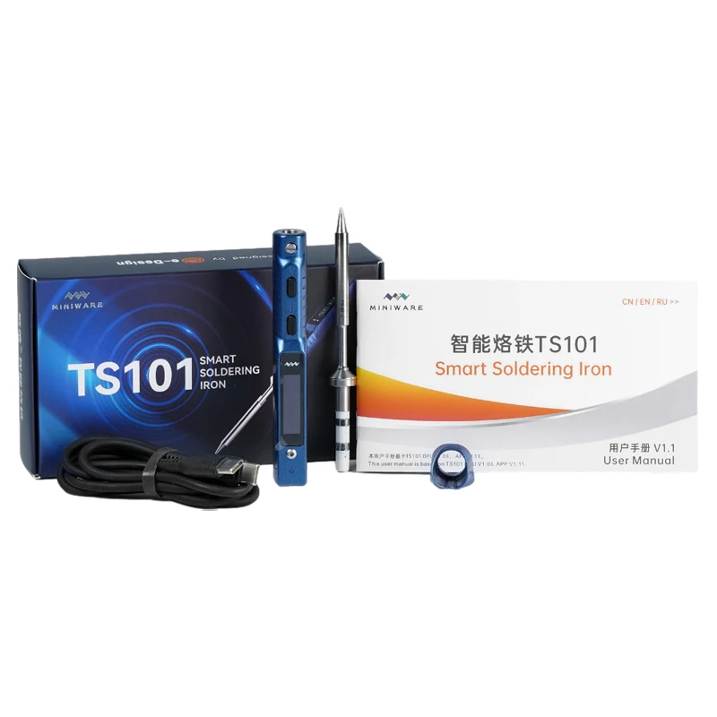 TS101 MINI OLED 65W Digital Electric Portable Smart Soldering station Kit with TS100 Original Replacement Iron Tip