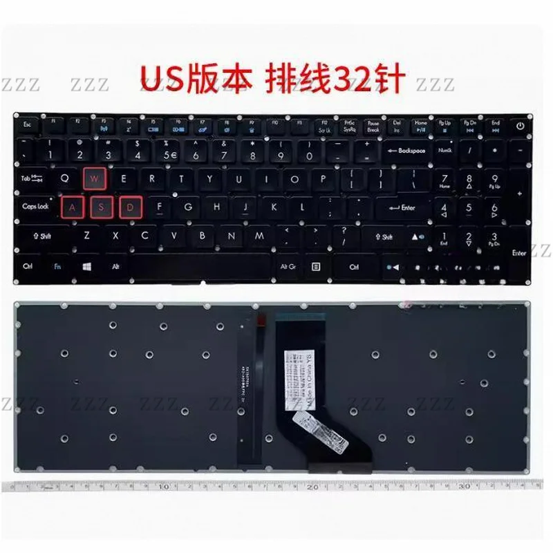 ZZ US Backlit keyboard for Acer Nitro 5 AN515-31 AN515-41 AN515-42 AN515-51 32 PINS