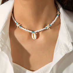 Tocona Bohemia Starfish Shell Pendant Necklace for Women Sand Beach Measle Chains Necklaces Jewelry Party Girls чокер 26387