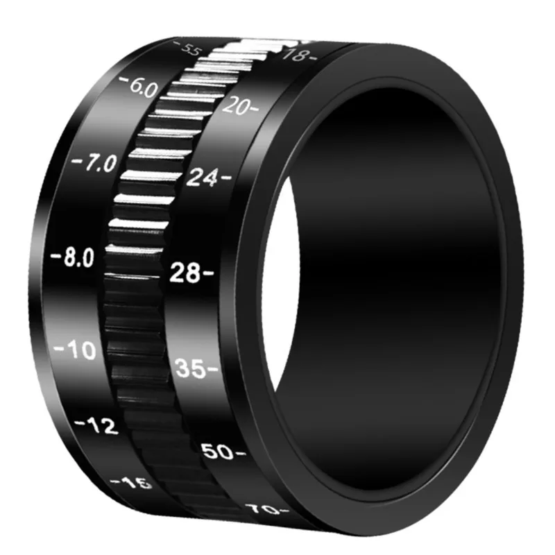 Men Black Rotatable Photographer Camera Rings Trendy Lens Rotating Digital For Separate Decompression Men Party Domineering