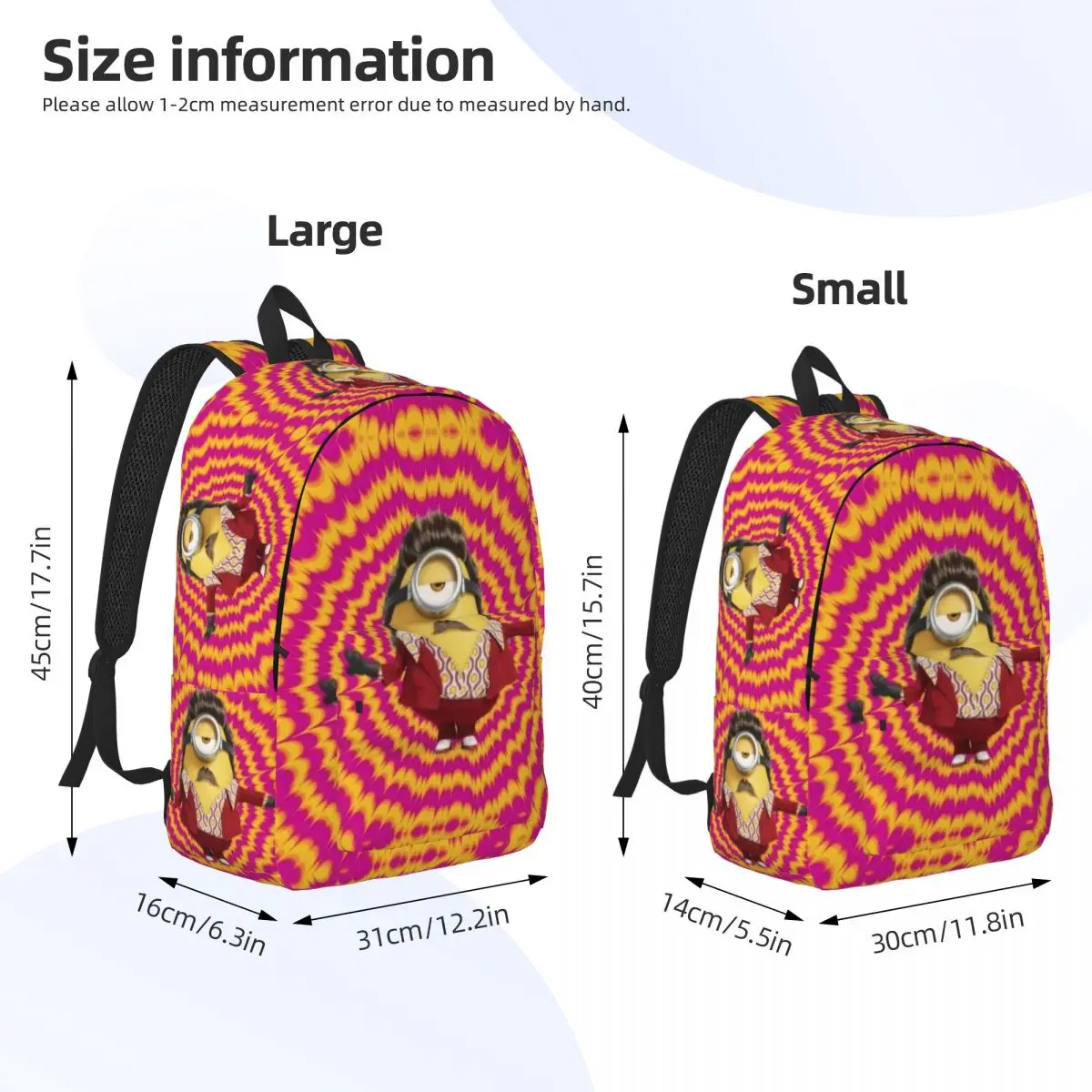 Custom 3D Print M-Minions Canvas Backpacks for Girls Boys School College Travel Bags Women Men Bookbag Fits 15 Inch Laptop image 4