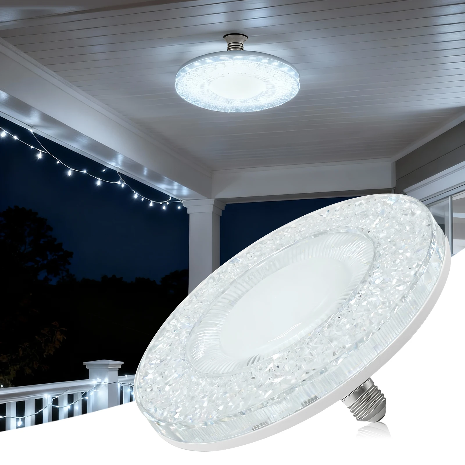 

220V E27 UFO LED Bulb 30W 40W 50W Super Bright 6500K-7000K Indoor Cold White Lighting for Hallway Bedroom Home Garage LED Lights