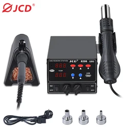 JCD 2 in 1 Soldering Station Digital Display Hot Air Gun 750W Welding Rework Station Cell-Phone SMD IC Repair welding Tool 8206