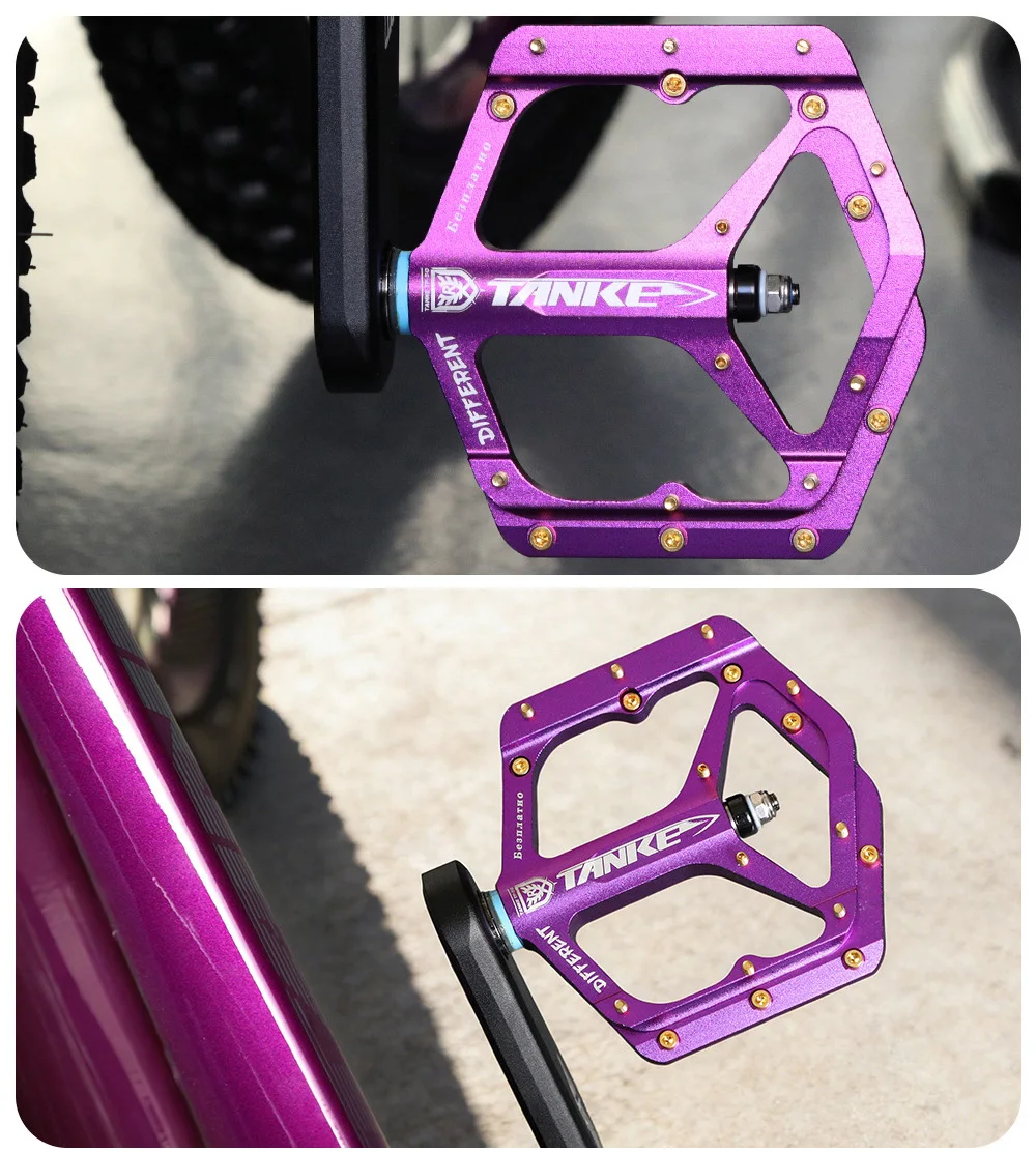 MTB Fahrradpedale mit 3 Lagern, Mountainbike-Pedale aus Aluminiumlegierung, rutschfest, superleicht, flache Plattform, Fahrradzubehör – Detail 16