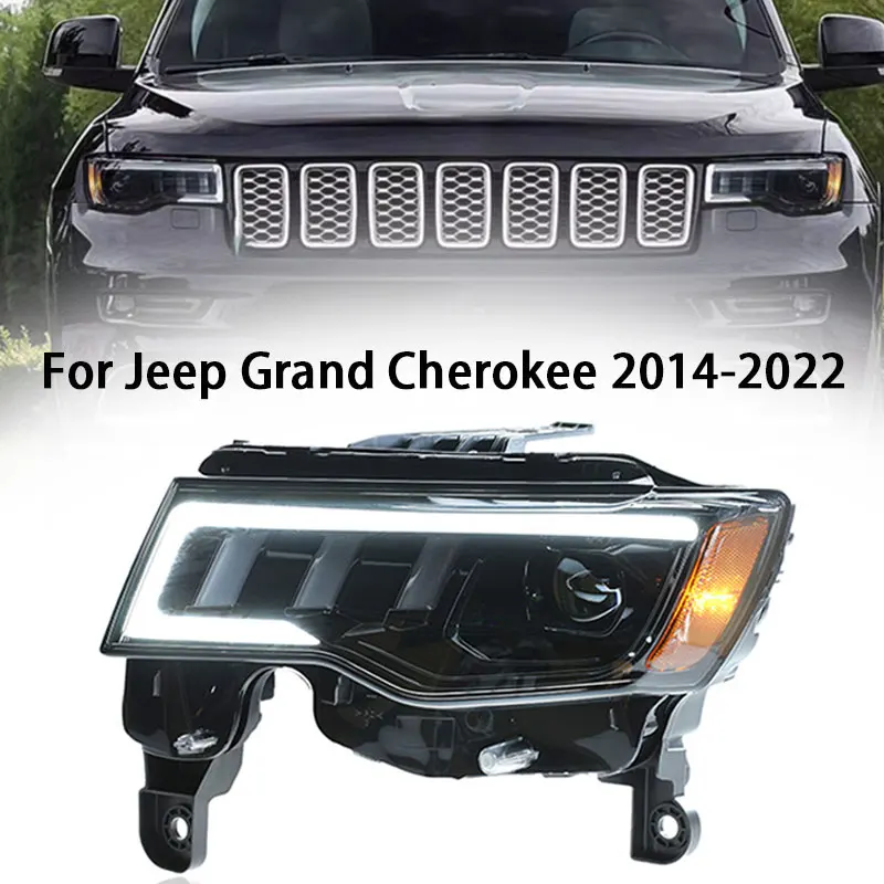 

Автостайлинг для Jeep Grand Cherokee 2014-2021, передняя зеркальная лампа, головная лампа, зеркальная линза проектора, автоматические фары, автомобили