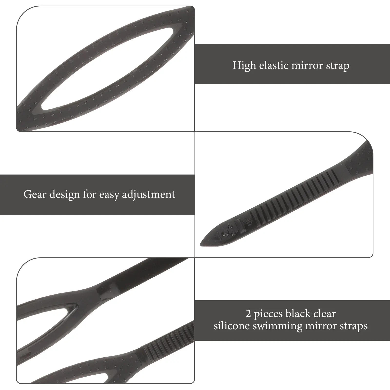 

2 Pcs Silicone Diving Lens Belt Swimming Goggles Strap Straps Replacement Removable Thick