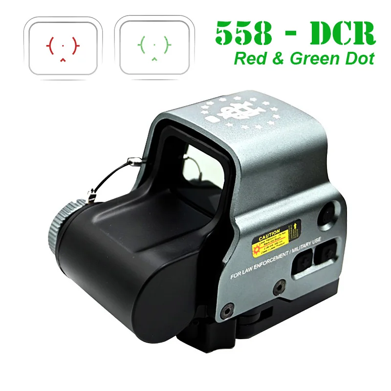 Tactical 558 DCR Sight Red Green Dot Holographic Reflex Sights EXPS Rifle Scope Danger Close Reticle with Weaver QD Mount