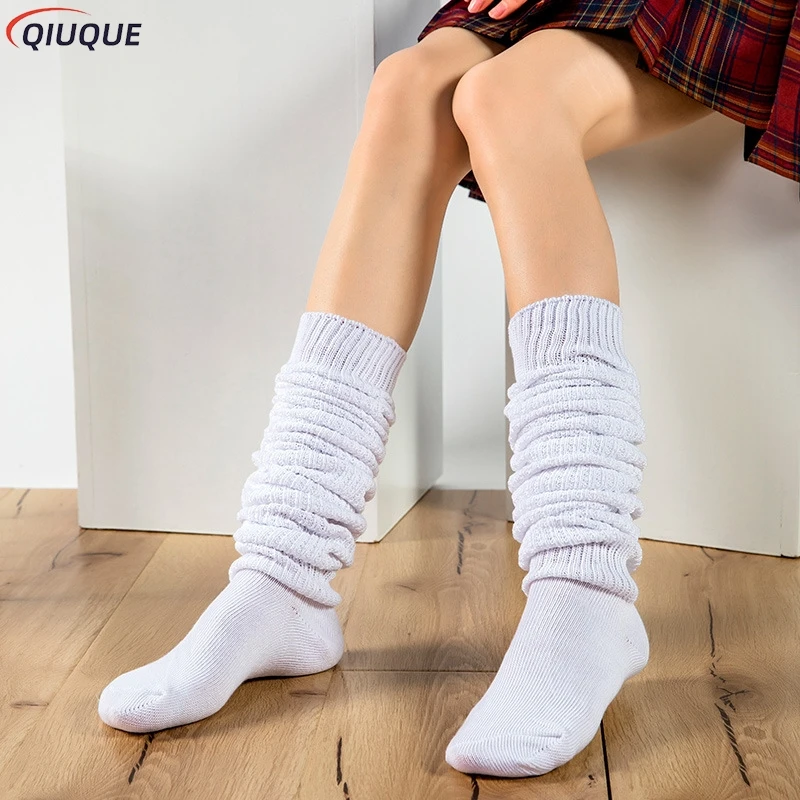 White Black Loose Socks Slouch Boots Stockings JK Uniform Accessories Leg Warmers Cosplay Socks for Women Girls image 3