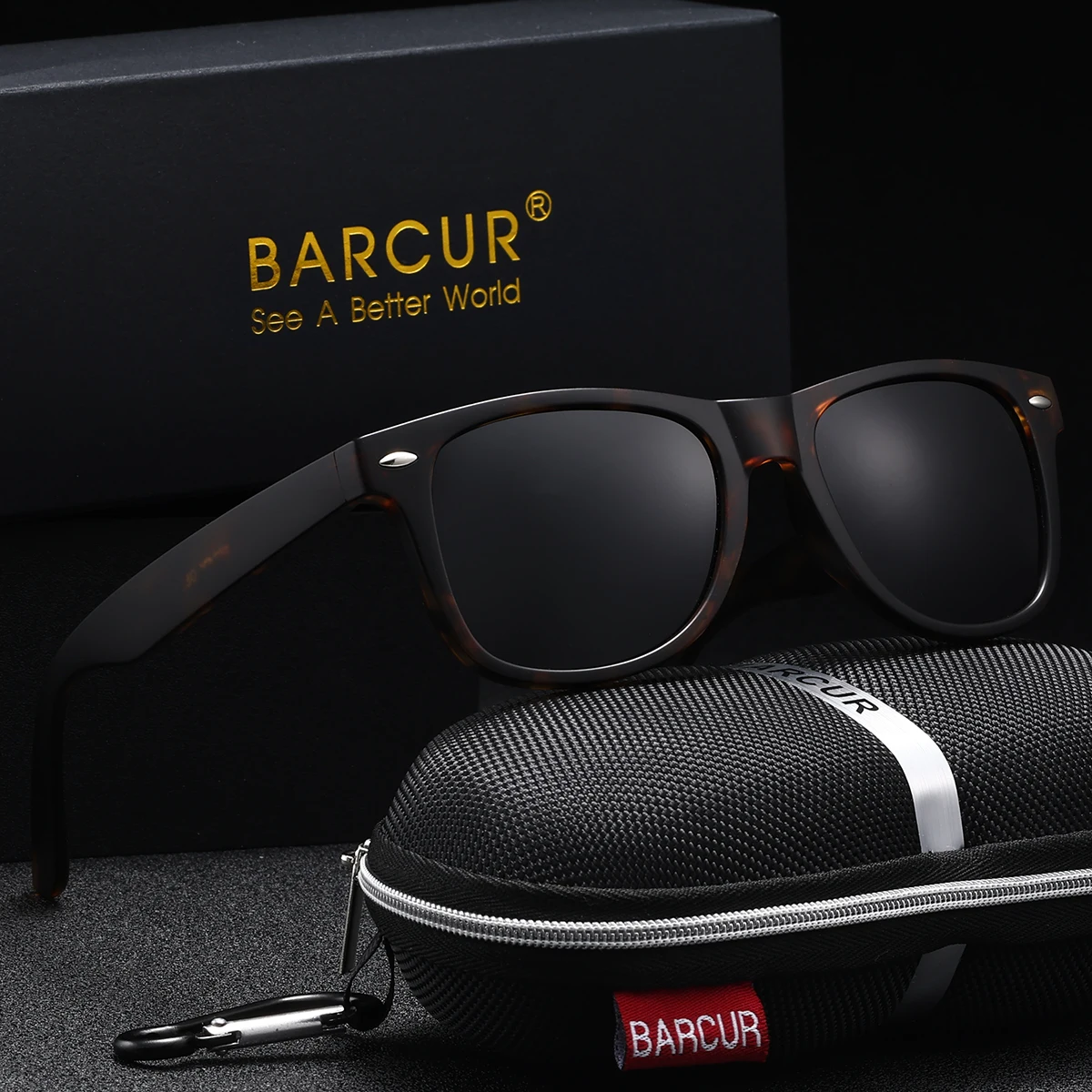 BARCUR 여성용 편광 선글라스 무광택 질감 인쇄 프레임 사이클링 사진 일상 착용 캐주얼 남성용 안경 선물