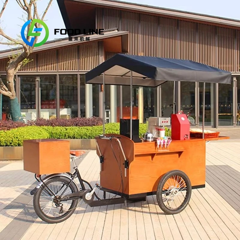 Small Ice Cream Retail Cart Lightweight Cold Snack Trolley Easy To Move For Community Sidewalk And Temporary Stall Business