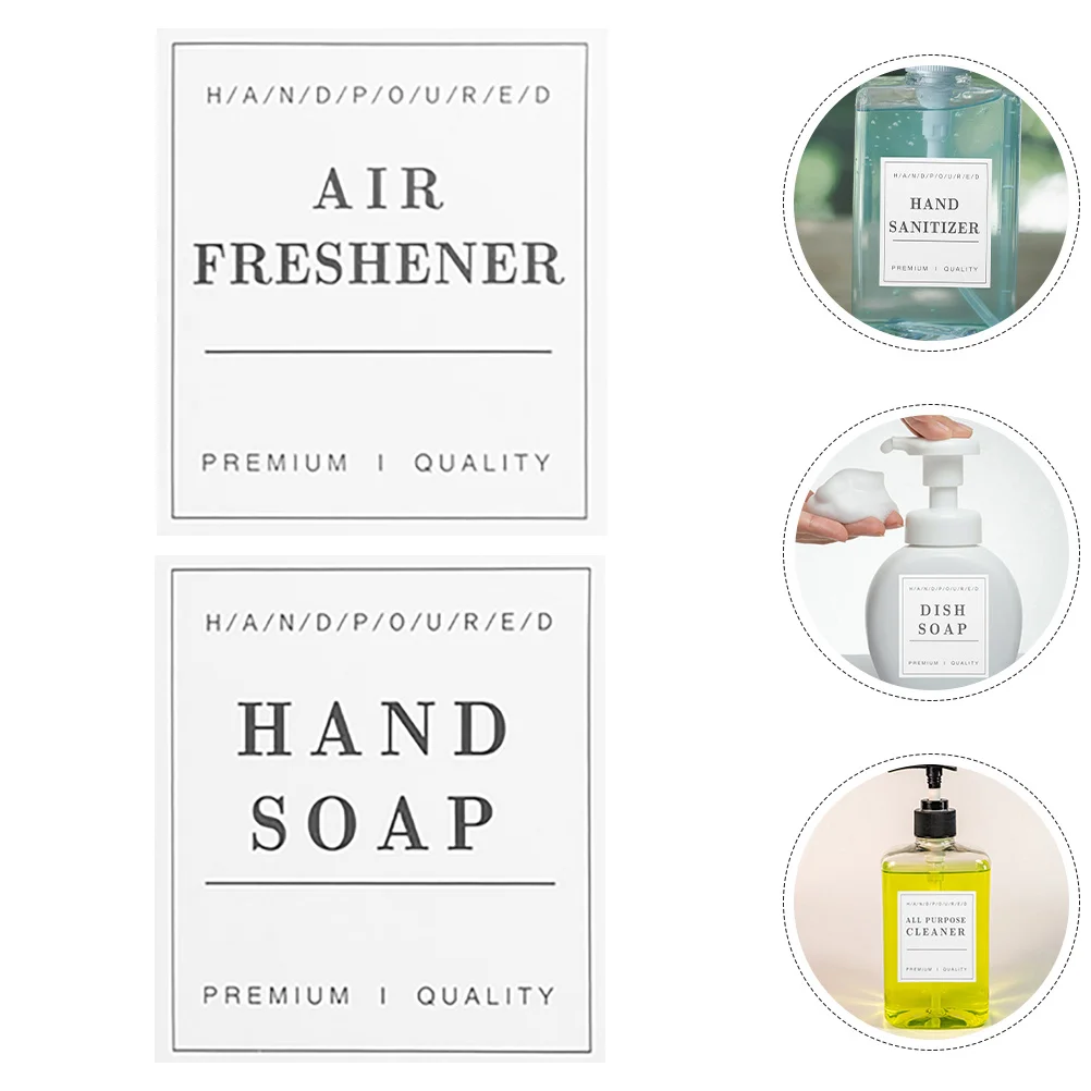 

2Sets Waterproof Bathroom Bottle Labels Minimalist Self-Adhesive Soap Shampoo Conditioner Dispenser Organizing Stickers Laundry