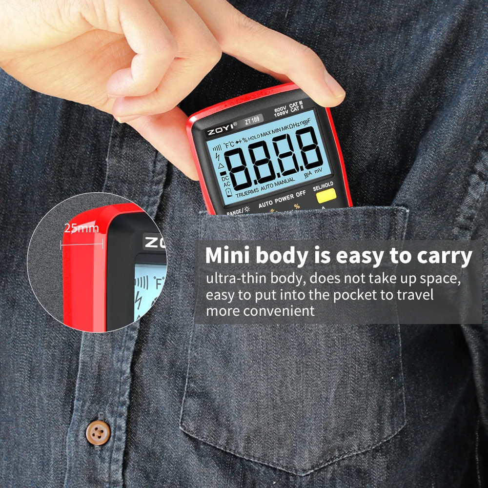 ZOYI ZT-109 True RMS  Digital Multimeter Bench meter Features 9999 Counts Current Voltage  Wave Output Auto/Manual Ranges