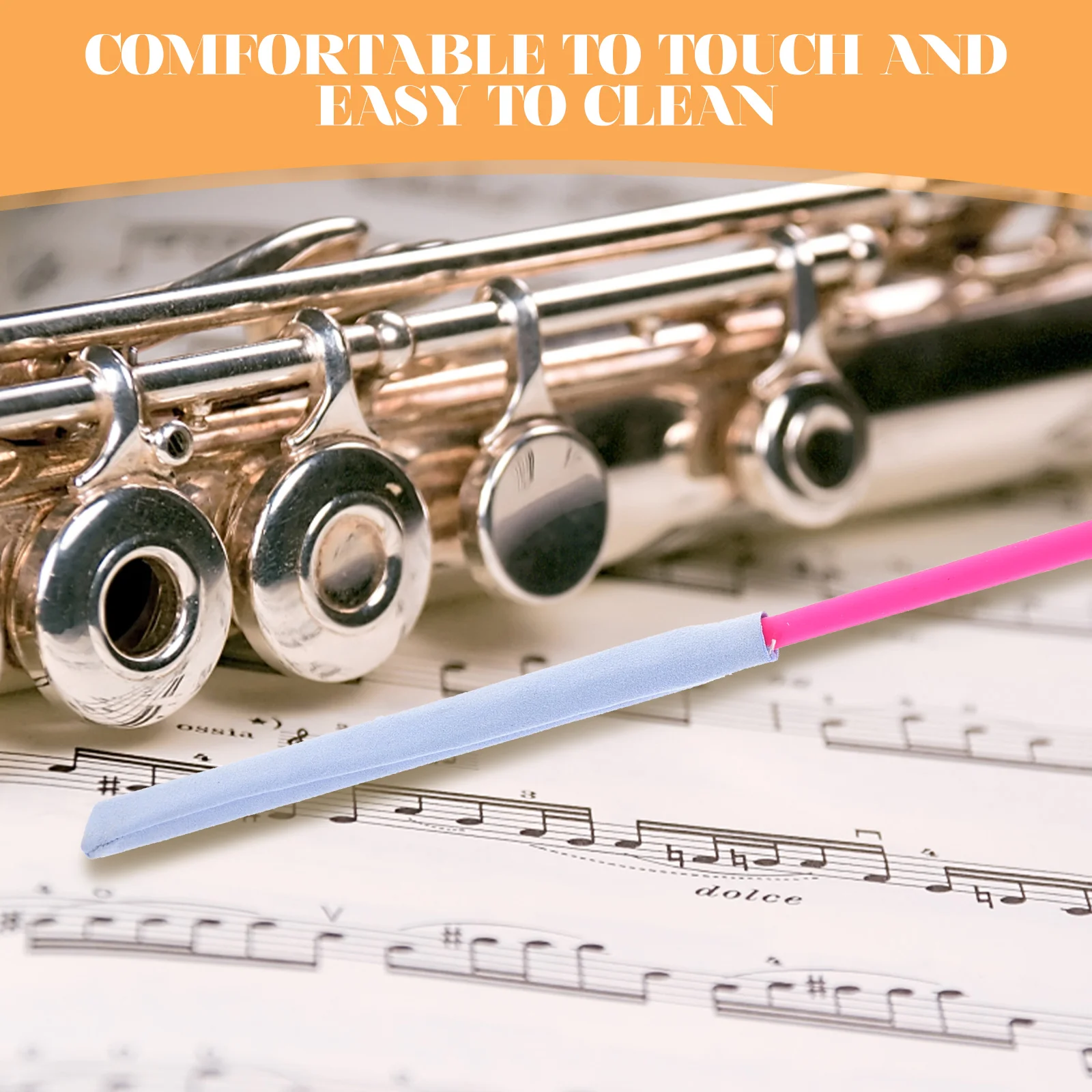 

Cleaning Rod Soft Cloth Removable Safe Material Wind Instrument Maintenance Tool Portable Compact Supplies