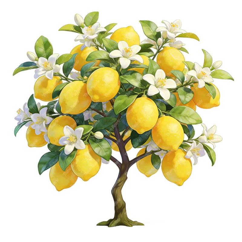 Three Ratels CEE184 Harvest lemon tree wall stickers for home decoration Fruit shop window decals