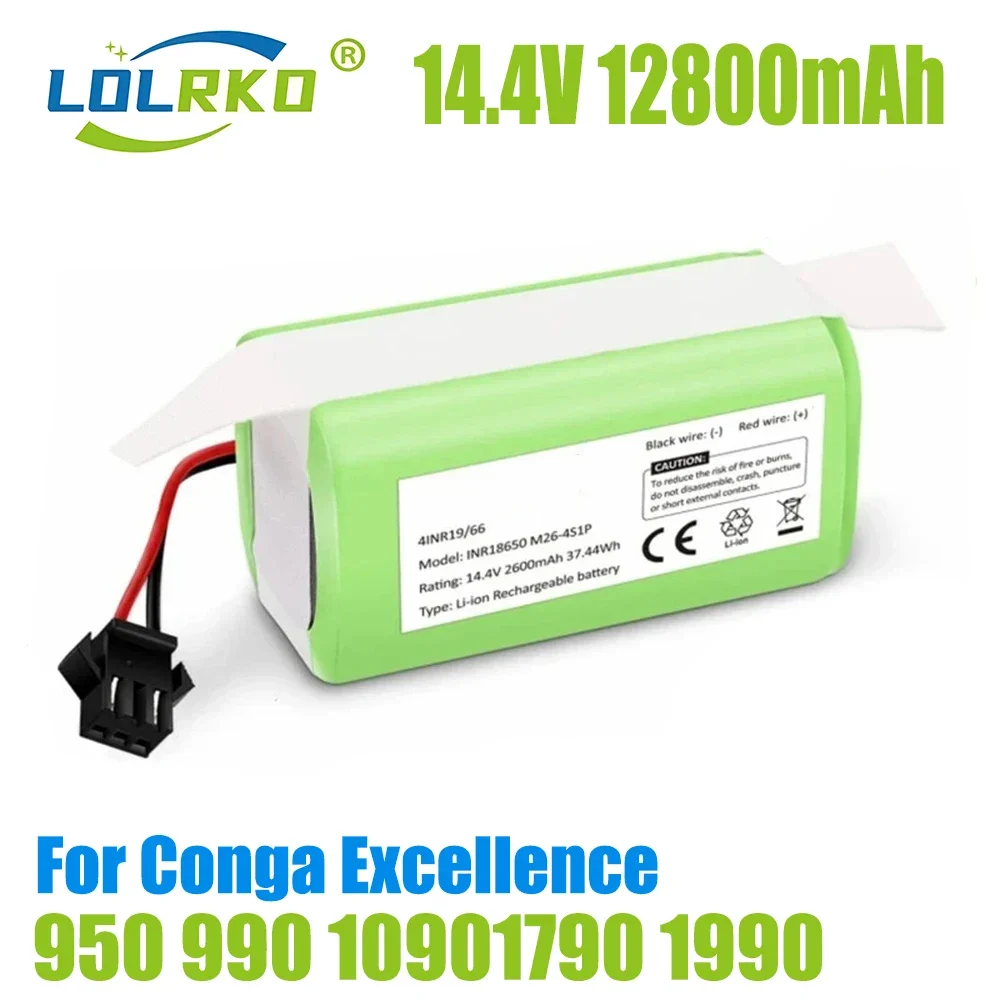 

14.4V 12800mAh Replacement Battery Compatible with Ecovacs Deebot N79 n79S DN622 & Eufy RoboVac 11,11S,12,15C,15T,35C,G10 Hybrid