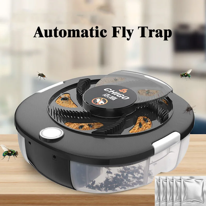 

New Flycatcher USB/Rechargeable Electric Fly Trap Safety Insect Flytrap Indoor/Outdoor Pest Catching Tool For Home Garden