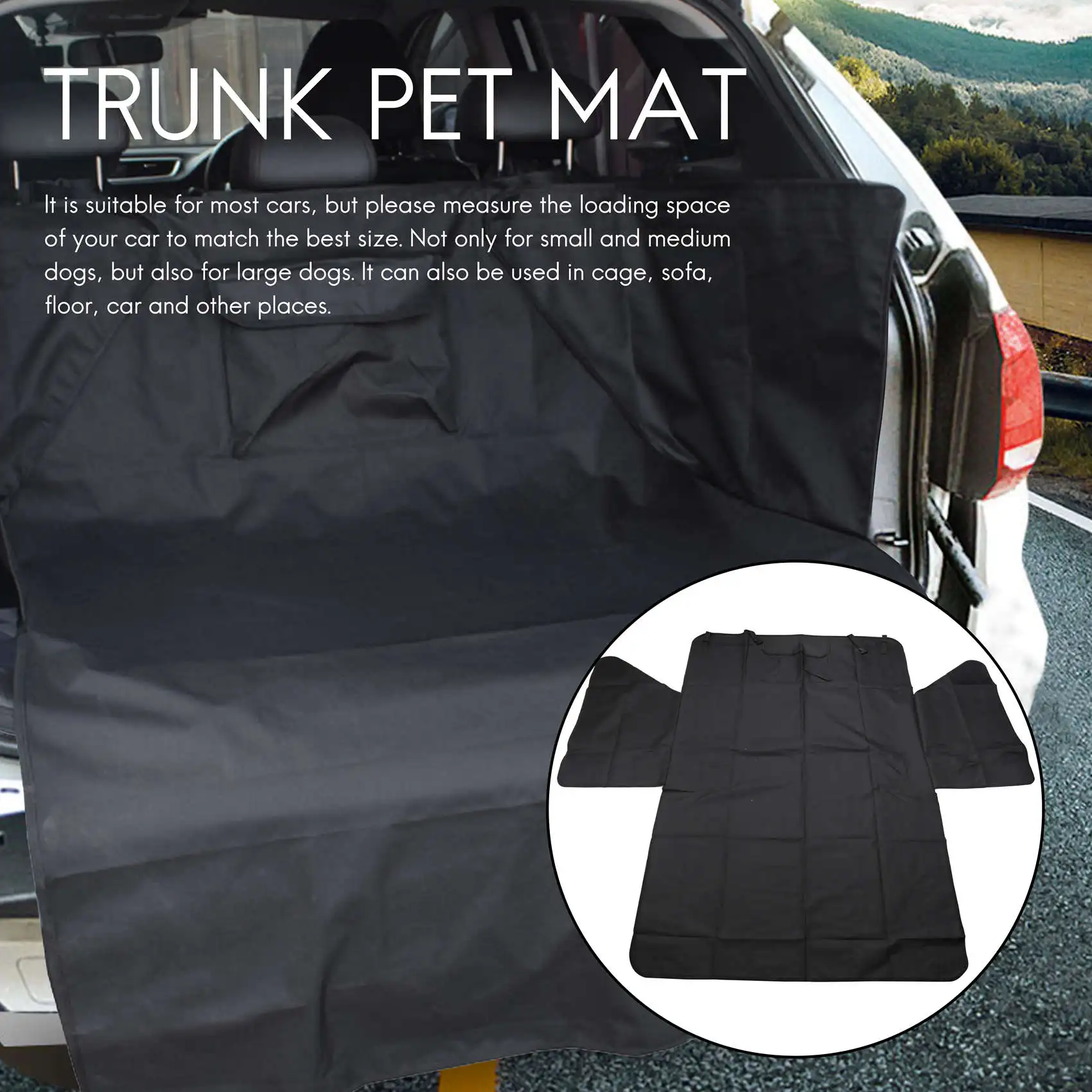 A84X-Dog Trunk Protector Dog Waterproof Trunk Cover For Dogs Car Universal Dog Protective Cover With Side Guard Protective Cover
