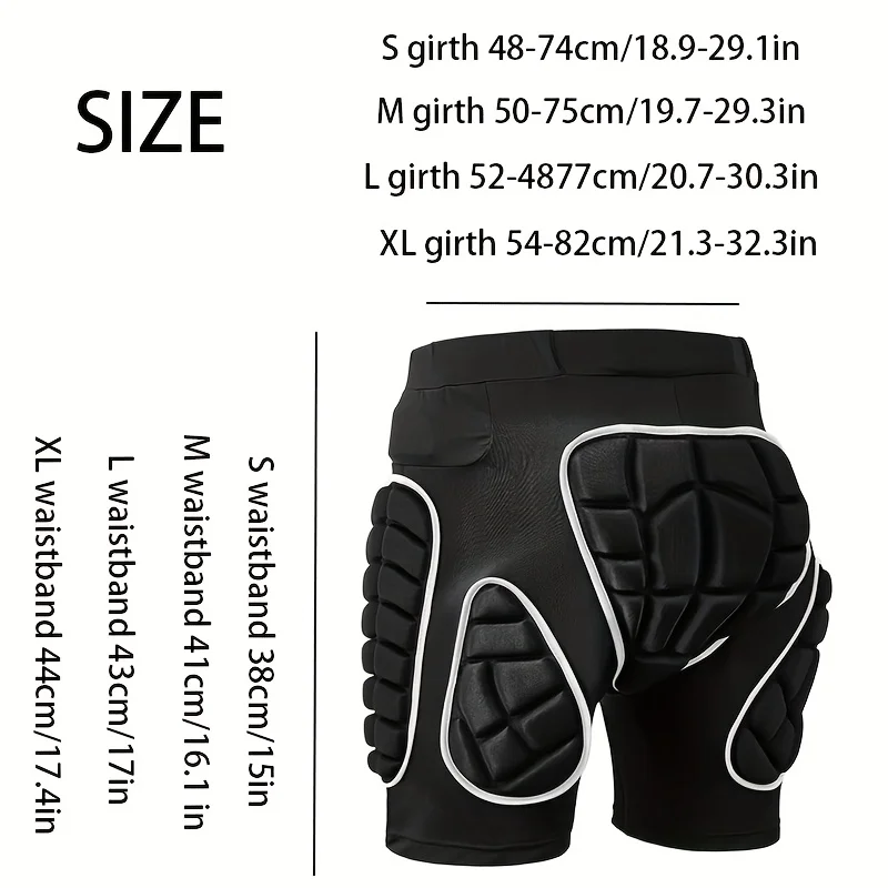 Protective Padded Compression Shorts for Adults – Impact-Resistant Hip & Butt Guard for Snowboarding, Skating & Extreme Sports